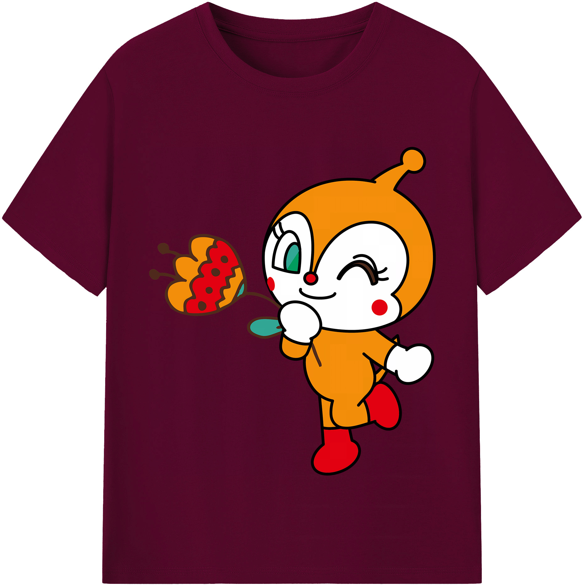 （画像用） アンパンマン Anpanman レディースカジュアルプリントTシャツ（綿100％）